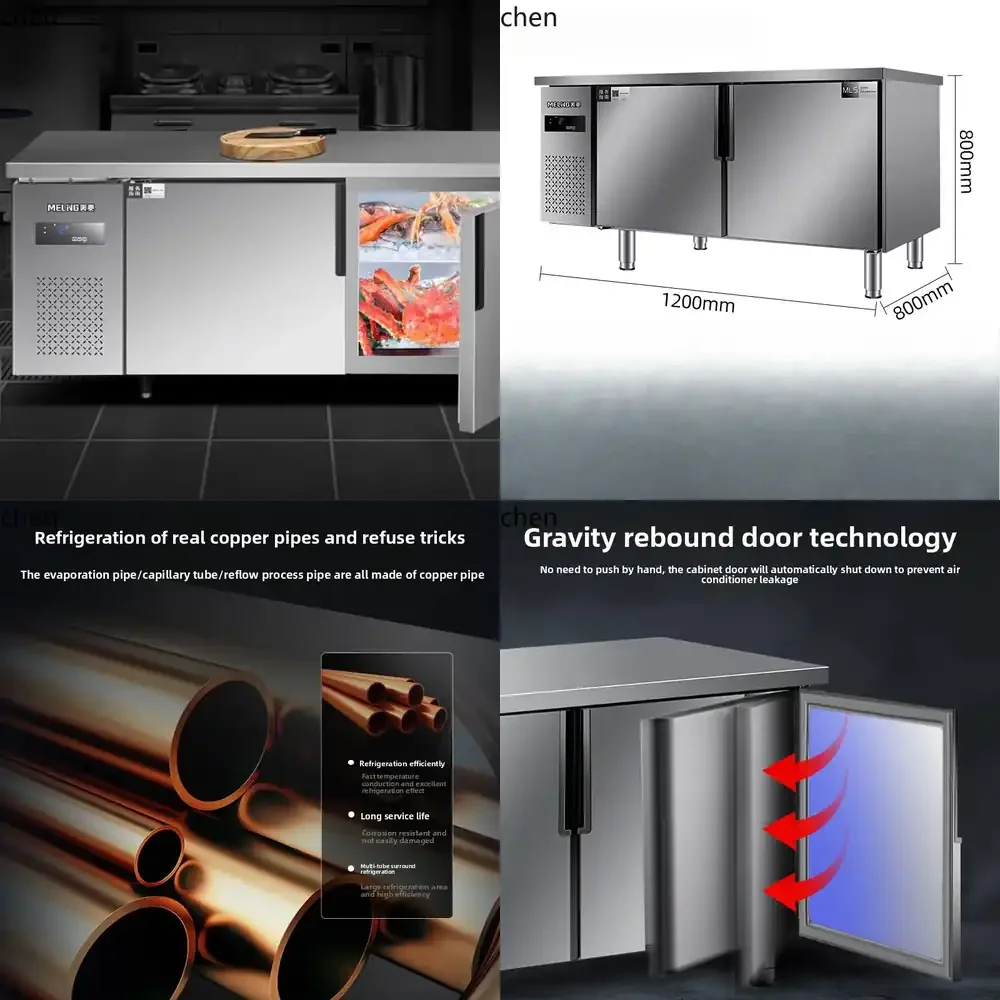2026 Hot Sale  commercial console freezer refrigerated frozen stainless steel all-copper tube fresh-keeping workbench