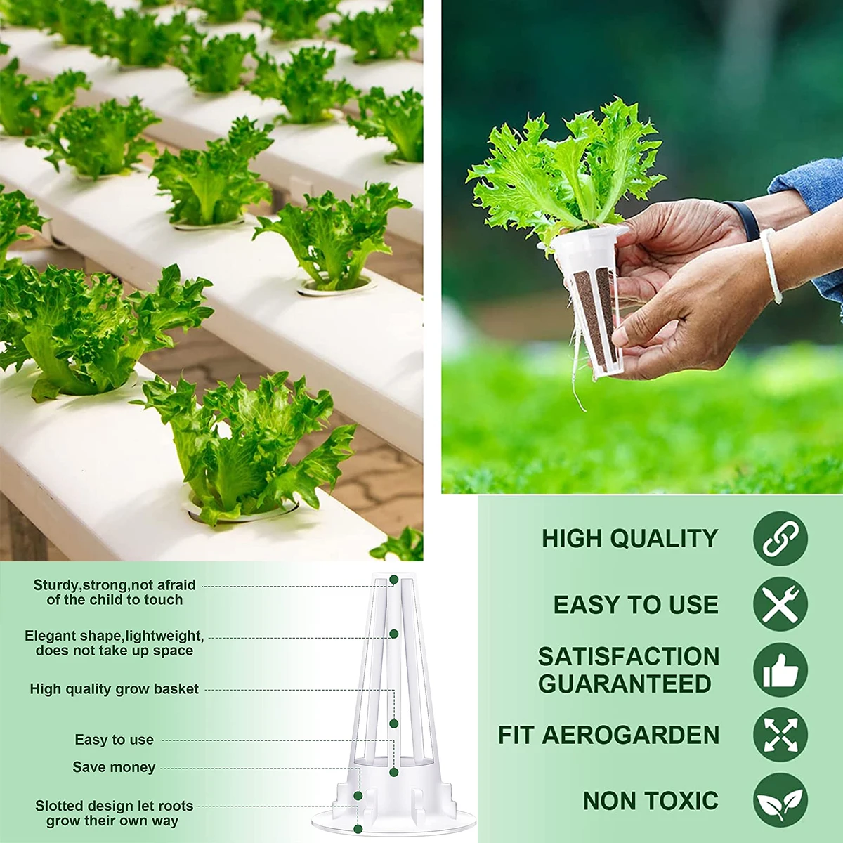 Seed Pod Kit Reusable Hydroponic Pods Kit Indoor Plant Pod Kit with Lightproof Stickers Plant Baskets Clear Garden Accessories