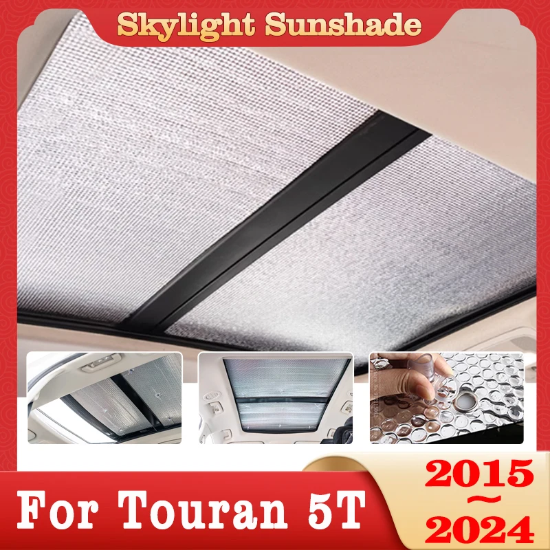 

Car Skylight Sun Shade For Volkswagen VW Touran 5T 2015~2024 2 PCS Insulation Anti-UV Roof Sunscreen Protection Auto Accessories