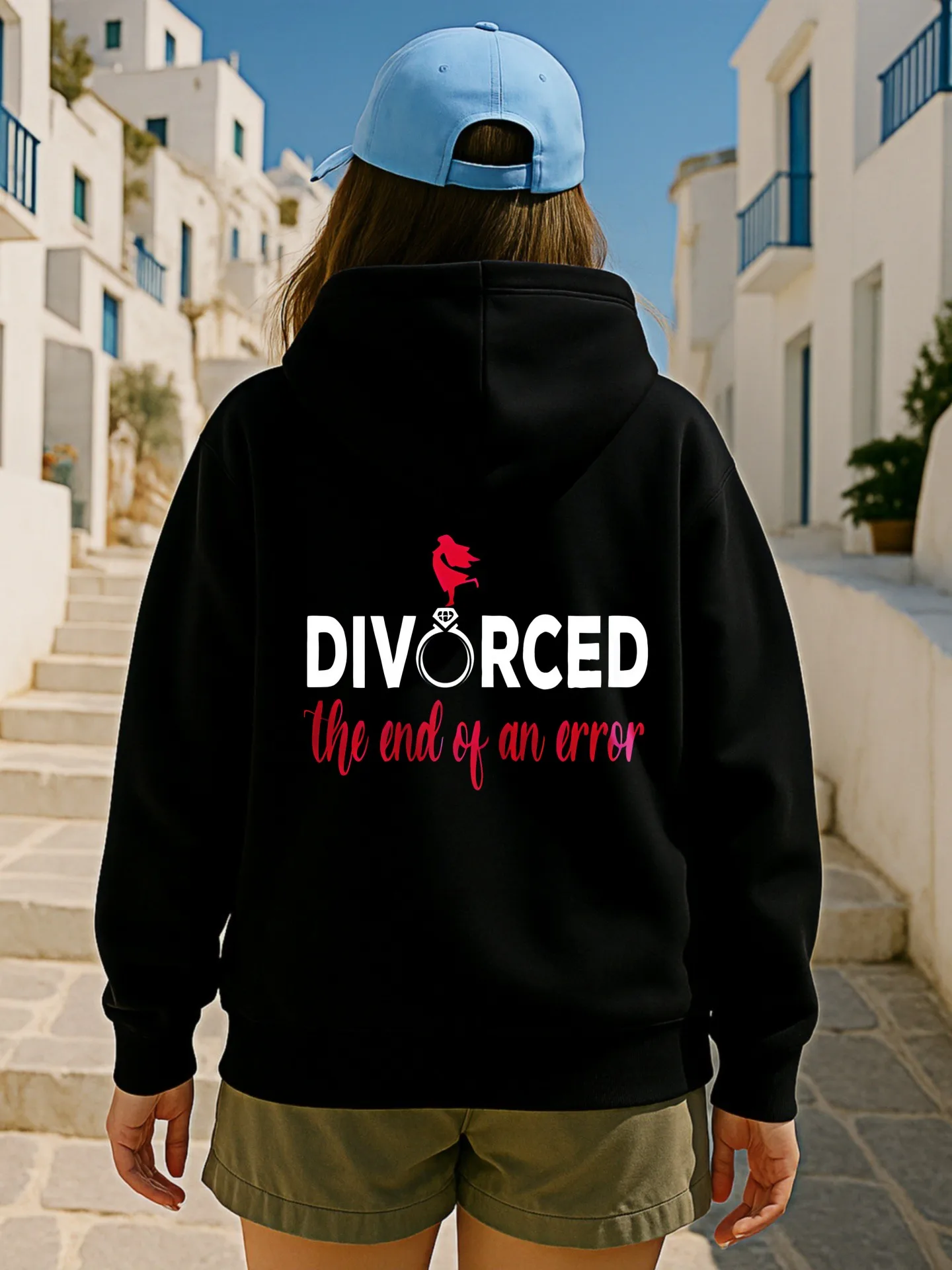 هوديي برسومات الطباعة المتطابقة، تصميم جمالي، مزيج القطن، ملابس يومية غير رسمية، هوديي نسائي #2