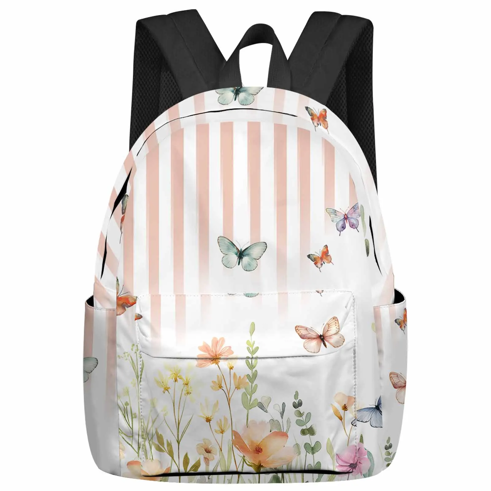 Butterfly Line Flower Backpacks Teenagers Student School Bags Laptop Custom Backpack Men Women Travel