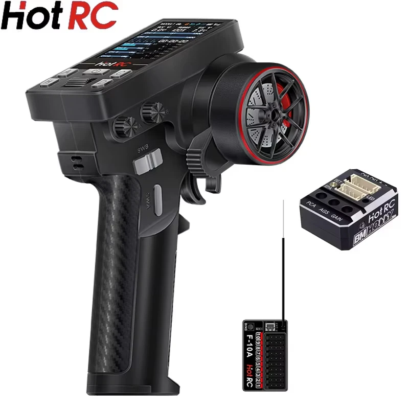 

HotRC CT-10B 10Ch 2.4Ghz RC Transmitter CT10B F-10A Receiver for Climbing Drift Vehicle RC Car Truck Ship Tank Aircraft Model