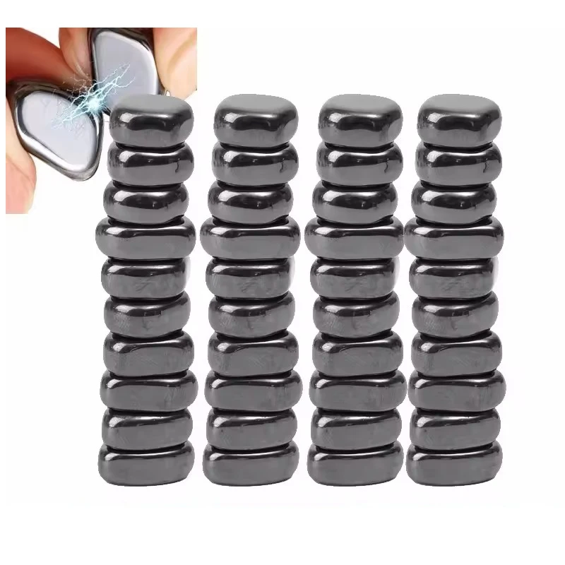 مغناطيس أسود ملون مصقول لودستون مغناطيسي حجر النخيل المعادن المغناطيسية شفاء حقل الجسم توازن الطاقة مغناطيس الثلاجة #3