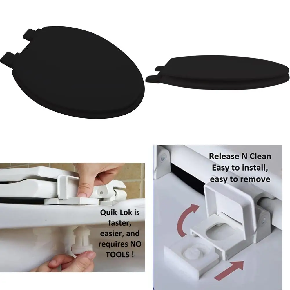 

Premium Molded Wood Toilet Seat with Adjustable Hinge and Easy Clean Mounting System