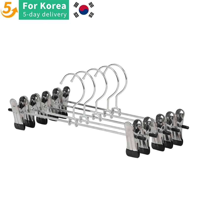 의류용 스테인리스 스틸 클립 스탠드 행거, 행어 바지 스커트, 어린이 의류, 조절 가능한 핀치 그립, 흔적 없는 행어, 10 개/로트