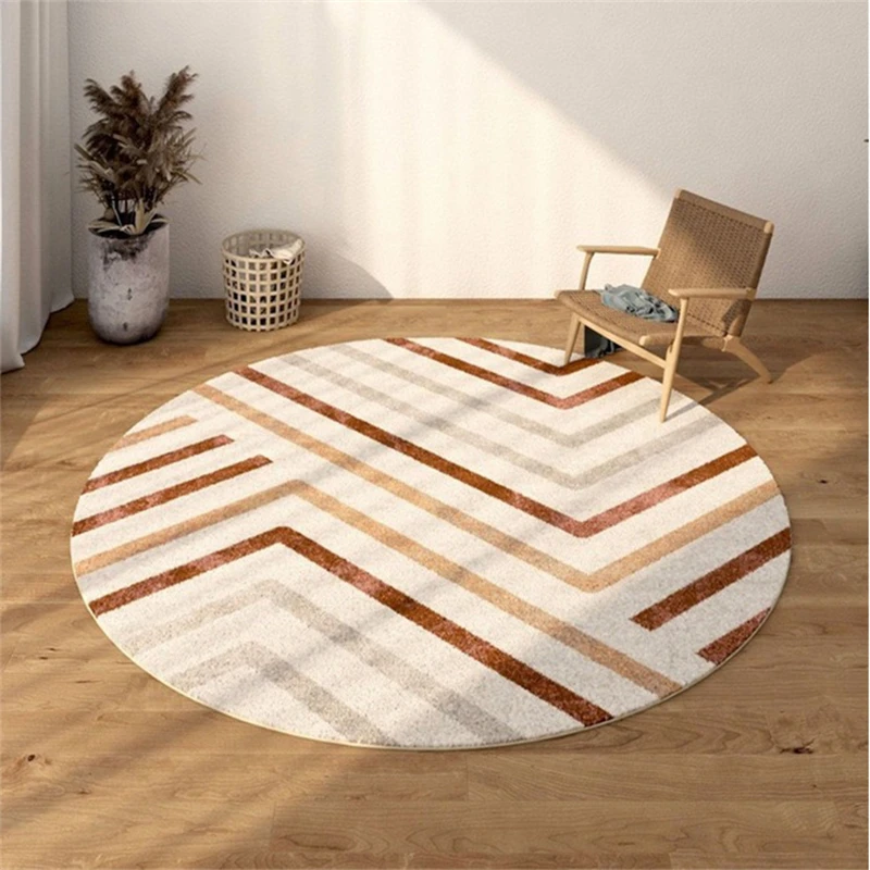 

Simple Geometric Round Kids Bedroom Carpets For Home Living Room Non-Slip Carpet Bedside Sofa Tatami Bedside Rugs Baby Crawl Mat