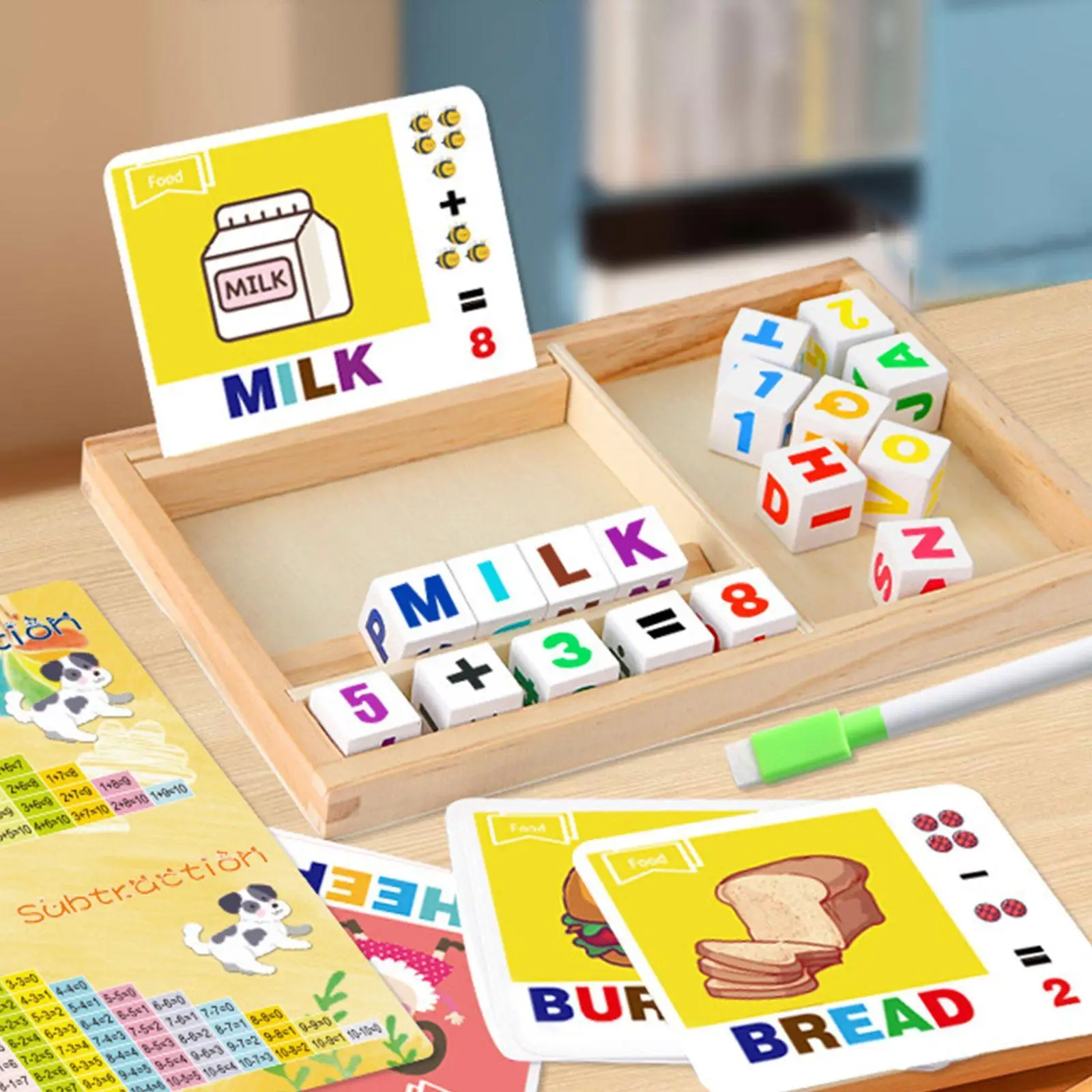 Jeu de cartes Flash mathématiques, jouet cognitif pour la petite enfance, Puzzle de lettres anglaises éducatives précoces, jeu d'apprentissage des mots préscolaires pour enfants
