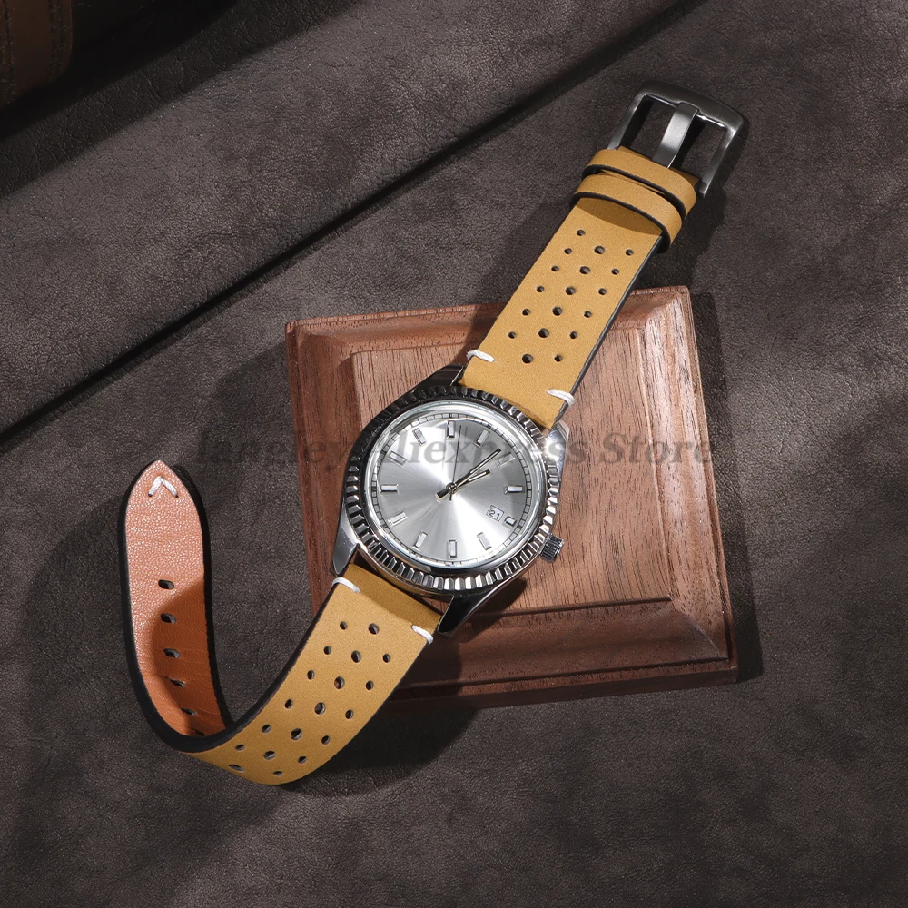 20 ミリメートル 22 ミリメートルヴィンテージレザー時計ストラップサムスンギャラクシーウォッチ 7/6/5/4/3 ブレスレットセイコークイックリリース男性女性アクセサリー