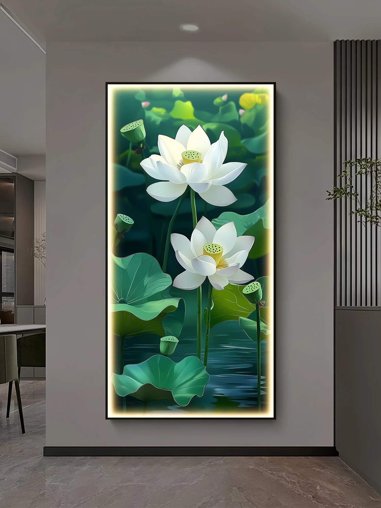 Corridor Hanging Paintings Entrance Decoration Paintings Simple And High-end LED With Lights Corridor Living Room Mural Lights