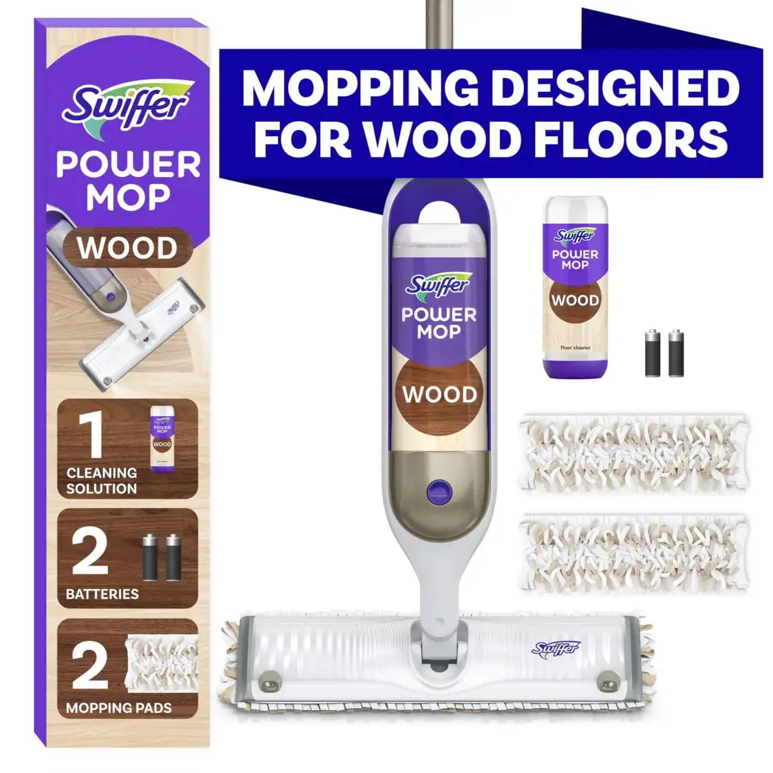 

Power Mop Wood Mop Kit for Floor Cleaning, Lemon Scent