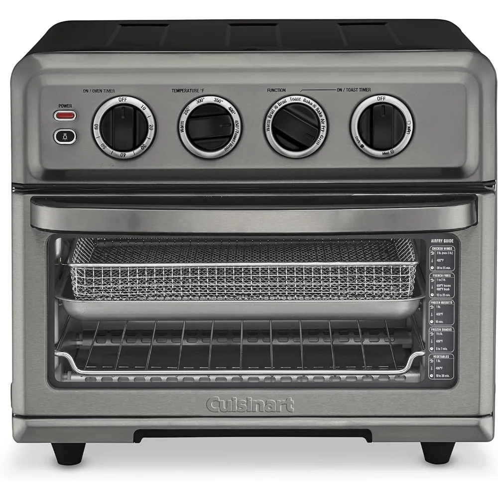 1800 Watts 0.6 Cubic Feet AirFryer Oven with Grill, 250 - 450 Degrees Fahrenheit, Stainless Steel, Black