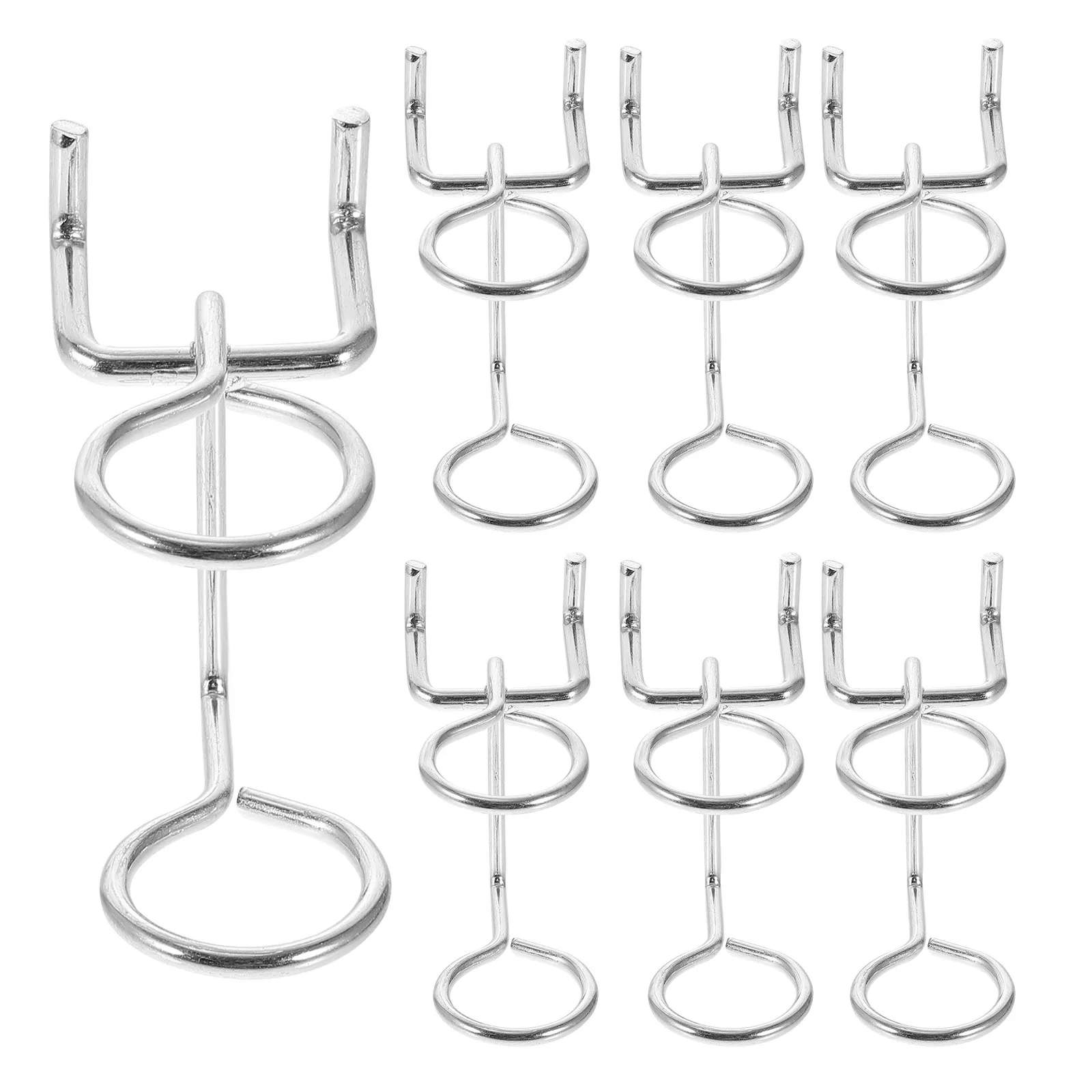 10Pcs Double Ring Pegboard Hook Set Iron Screwdriver Organizer Multi Tool Holder for Home Basement Retail Shop Pegboard Wall