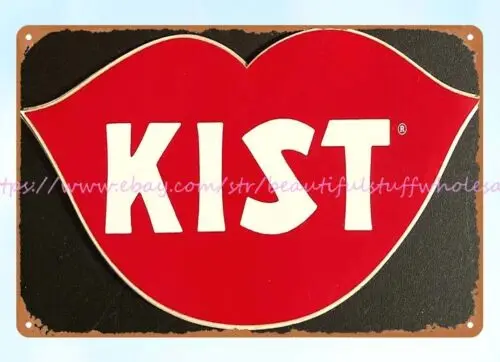 home decor wall posters 1950s RED LIPS KIST Soda metal tin sign