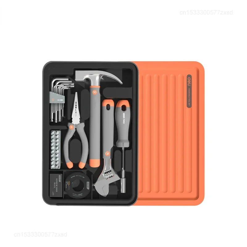 Xiaomi Deli 1/7/13/34 Pcs Laminated Tool Set Multi-functional Home Repair Hand Tools with PP Material Parts Storage Boxes Wrench