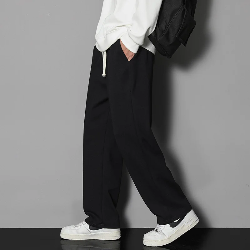 

Wide Leg Classic Straight Trouser Breathable Drawstring Pant Autumn Loose Men Fashion High Street Casual Sport Jogger Sweatpants
