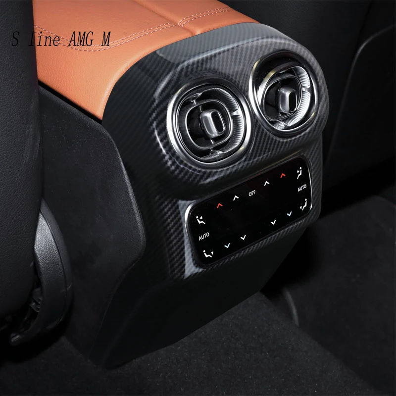 For Mercedes Benz GLC X254 W254 C254 2023-2024 Car Rear Armrest Box Air Conditioning Outlet Cover Frame Carbon fiber Accessories