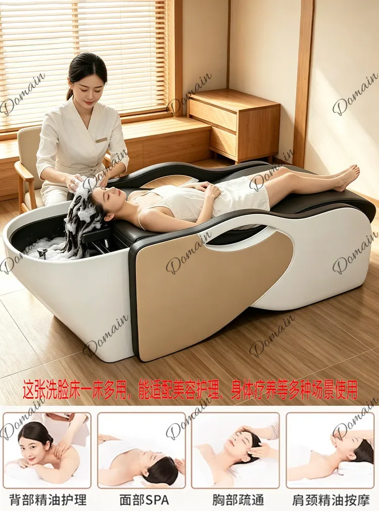 B46 Special Shampoo Bed For Barber Shop, Hair Salon, Lying Flat Flushing Bed, Water Circulation Hair Treatment Shampoo Bed