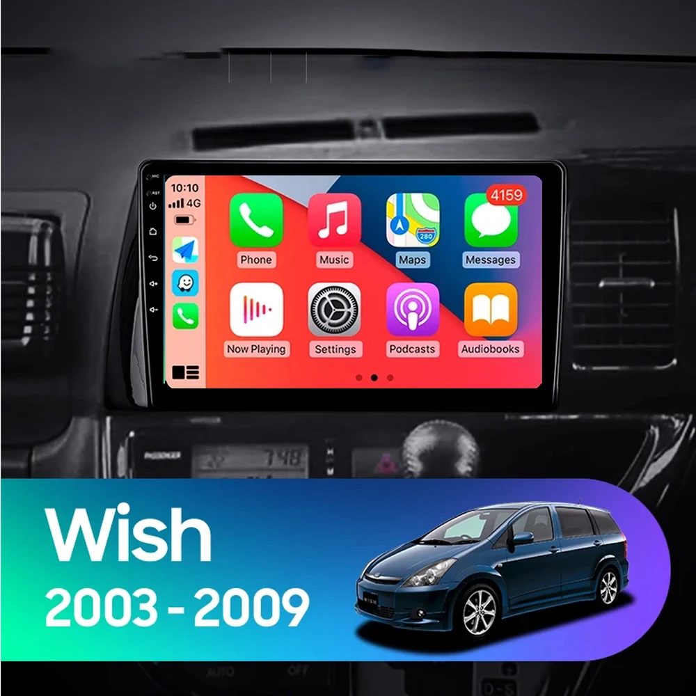Android 16 Carplay Auto For Toyota Wish XE10 2003 - 2009 Car Radio Multimedia Video Player Navigation GPS  No 2Din 2 Din DVD DSP