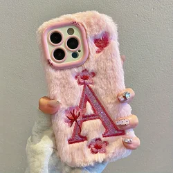 2024 Latest Model Cute Plush Embroidery Quakeproof Warm Cover Case For iPhone 16 15 ProMax 15 16 Plus