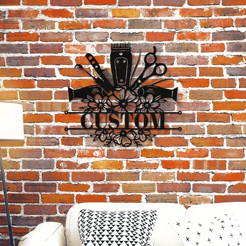 

Custom Modern Hair Salon Metal Wall Decor Superior Quality, Ideal for Barber Shops Great Personalized Hanging Sculpture