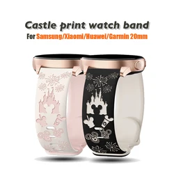 20mm Engraved Strap For Samsung Galaxy Watch FE 765 40mm 44mm Soft Silicone Band Womens Bracelet For 6Classic 43 47mm 42mm 46mm