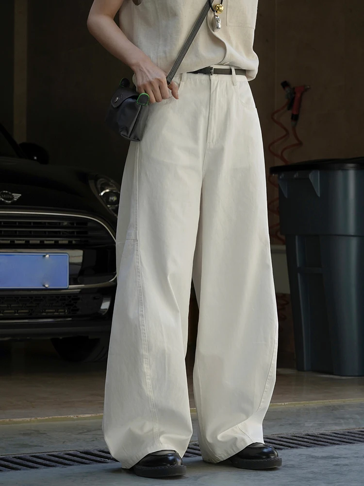 LANMREM Korean Style Wide Leg Pants For Women High Waist Casual Loose Fashion Trousers Fashion 2024 Summer New 26D8880