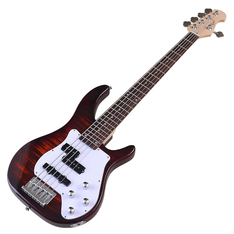 5 string Electric Bass guitar Full solid Basswood Body 43 inch Canada Maple Neck Bass Guitar