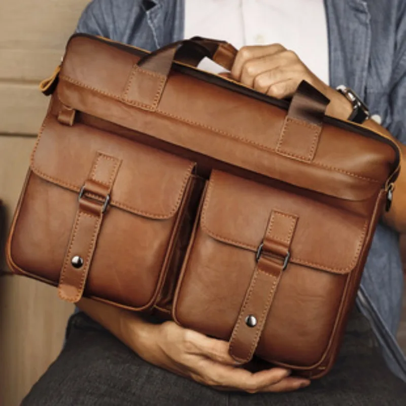 

Vintage tie rod suitcase premium sense vegetable tanned leather travel case