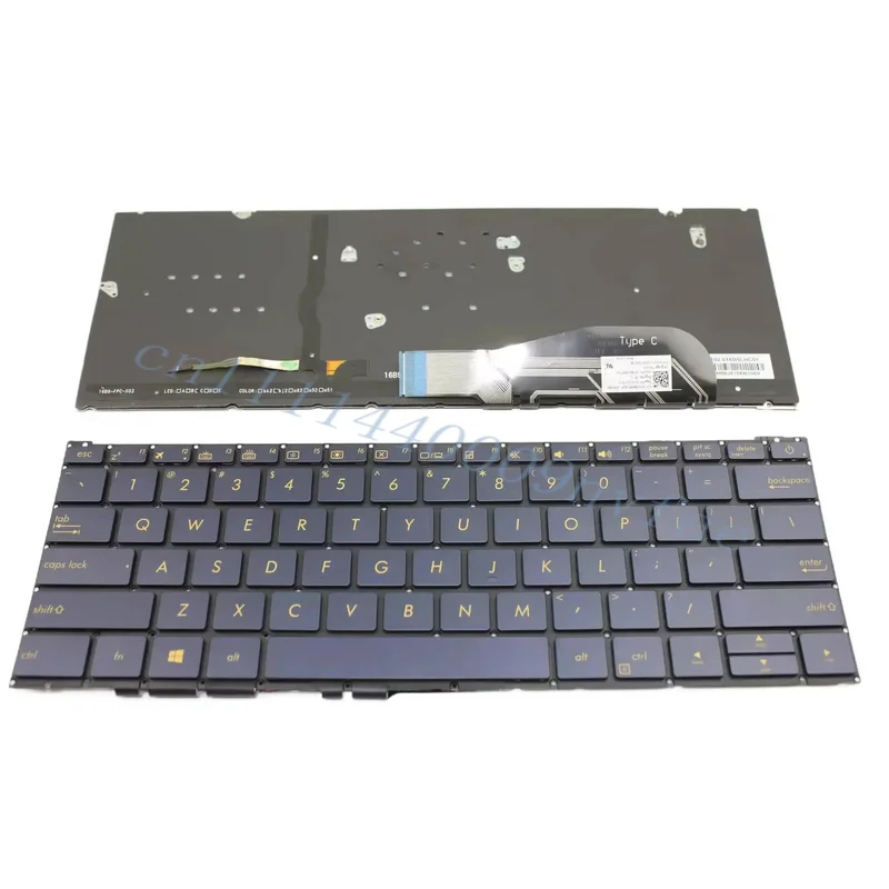 New for Asus ZenBook UX390U, UX390UA, UX390UA-DH51, UX390UA-XH74, UX390UAK Laptop Keyboard US Royal Blue with Backlight 0.3