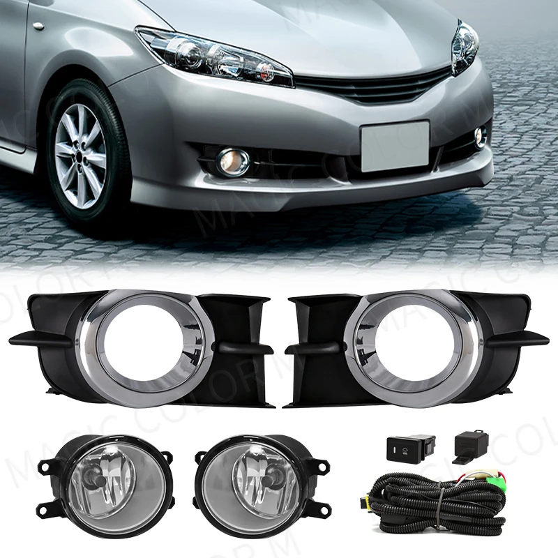 

Светодиодные противотуманные фары GEFENSI для Toyota Wish 2009 2010 2011 2012, галогенный автомобильный противотуманный комплект, лампа бампера, дневные ходовые огни DRL, дневный свет Acc