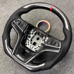 Replacement Real Carbon Fiber Steering Wheel with Leather for Chevrolet Malibu 2013-2016 8TH