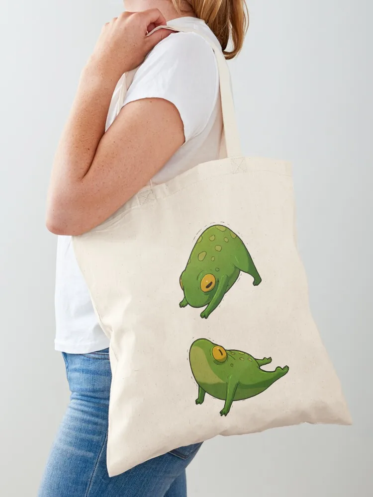 

Yoga Frog Upward Downward Dog Tote Bag tote bag women Fabric bag tote bags aesthetic bags for women