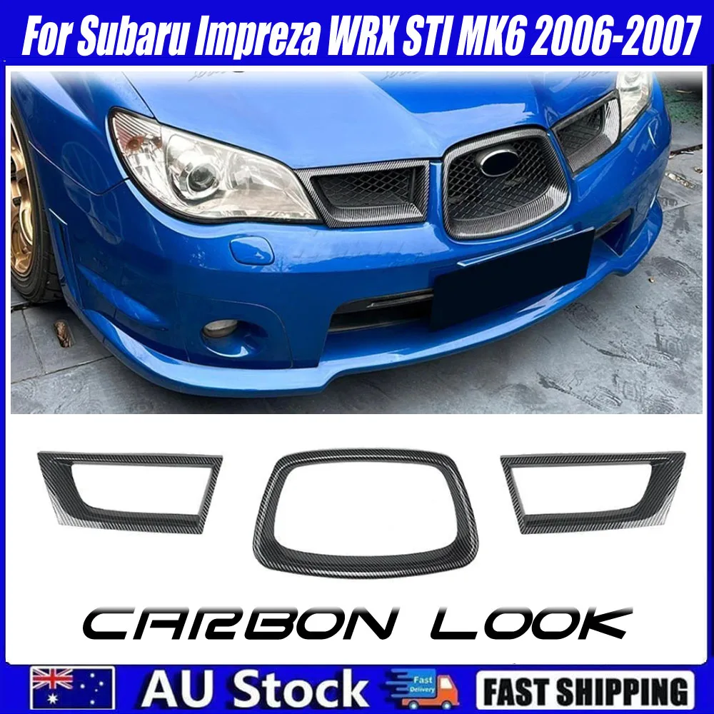

Gloss Black Front Grill Frame Trim Cover For Subaru Impreza WRX STI MK6 2006-07