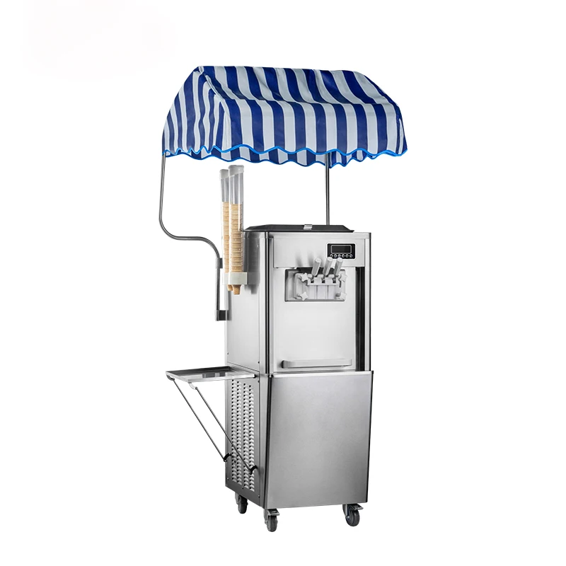 Commercial 3 Flavors Soft Ice Cream Machine Freezer Gelato Ice Cream Making Machine