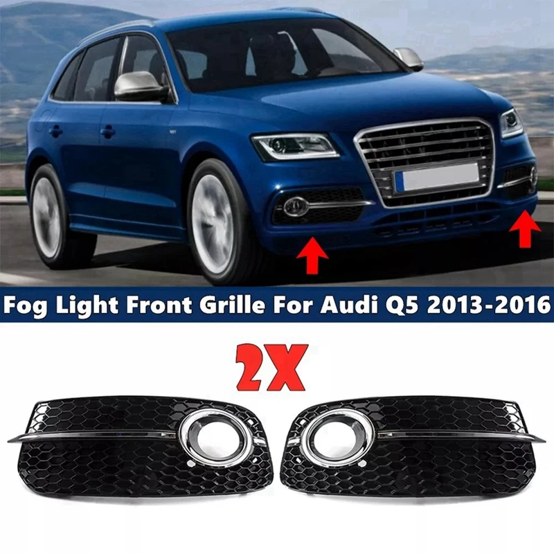 8R0807681M 8R0807682J Front Bumper Lower Mesh Grille Front Bar Fog Lamp Cover Automotive For  Q5 2013-2016