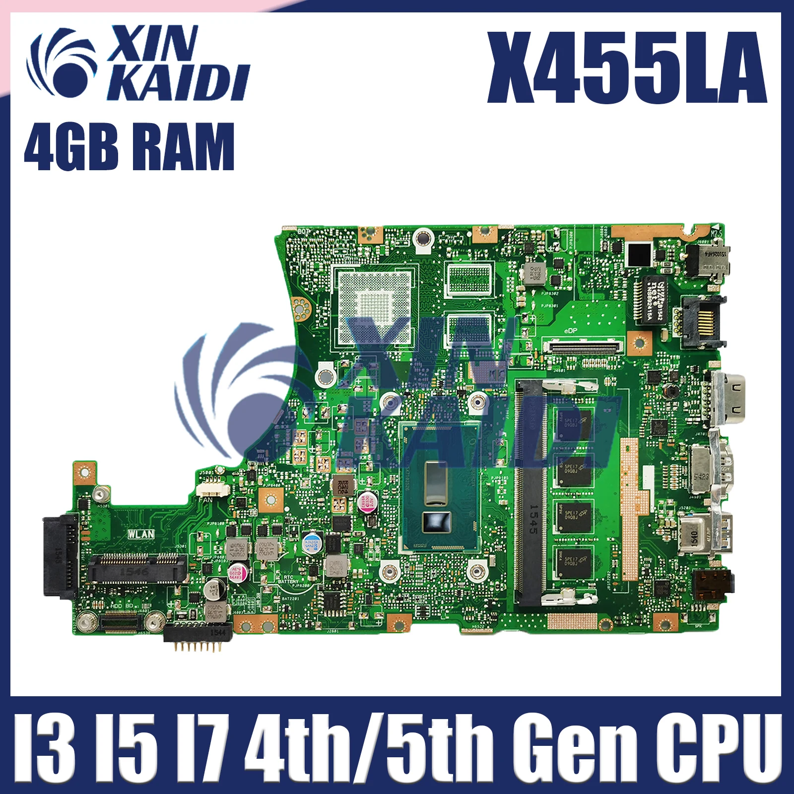 X455LJ Motherboard For ASUS X455LF X455LD X455L A455L F454L X455LA Mainboard CPU I3 I5 I7 4th/5th Gen 4GB V2G