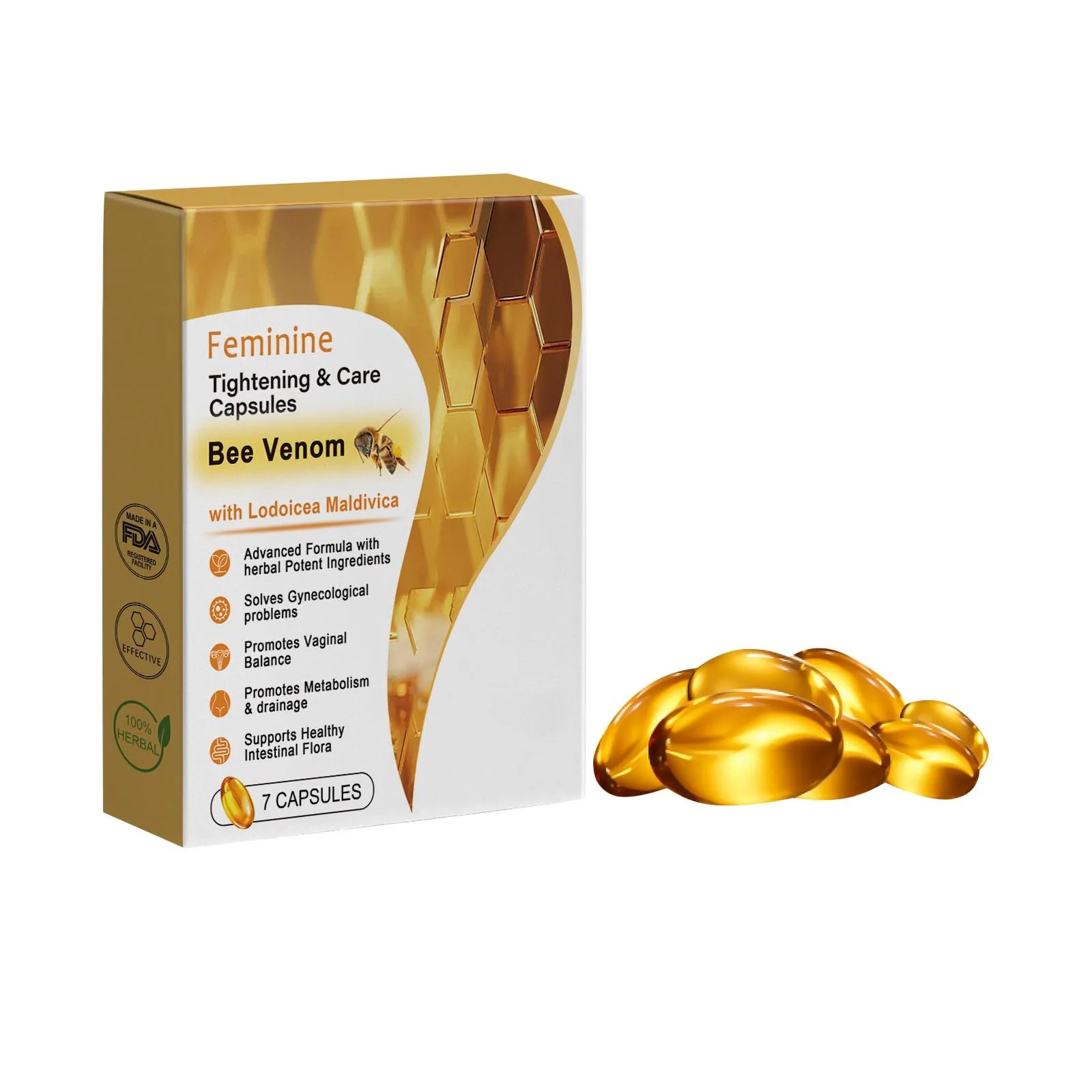 Bee Capsules Slimming Capsules For Women, Slimming Firming Capsules Regulates female body metabolism Body care capsules 1ml