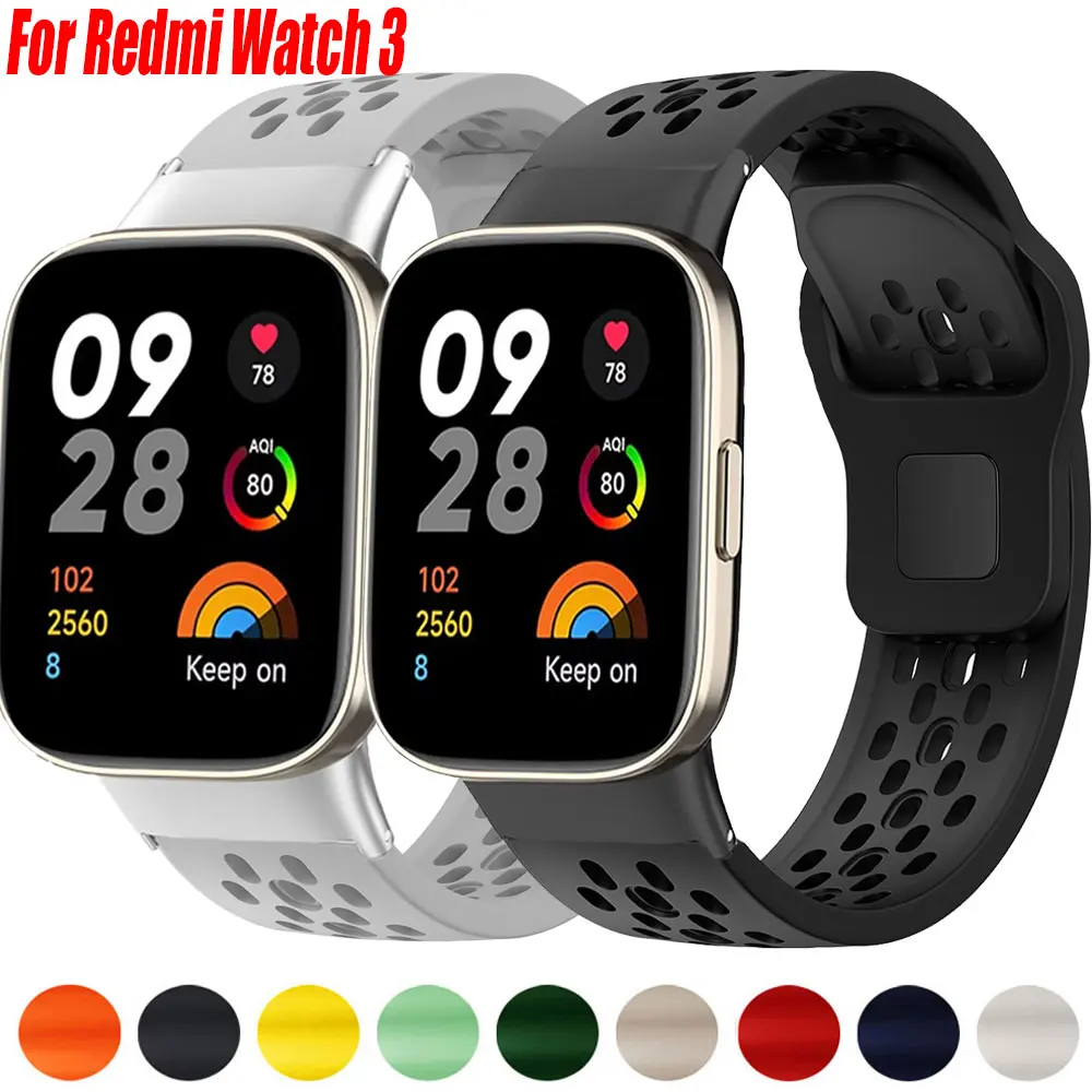 Banda respirável para redmi relógio 3 cinta de metal conector acessórios banda para xiaomi redmi relógio 3 pulseira substituível