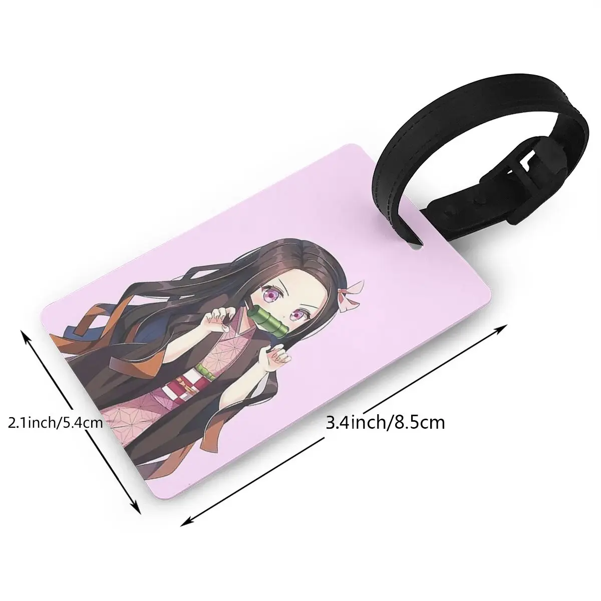 Anime Demon Slayer Kamado Tanjirou Luggage Tags Suitcase Travel PVC Baggage Boarding Tag Portable Label Holder ID Name Address