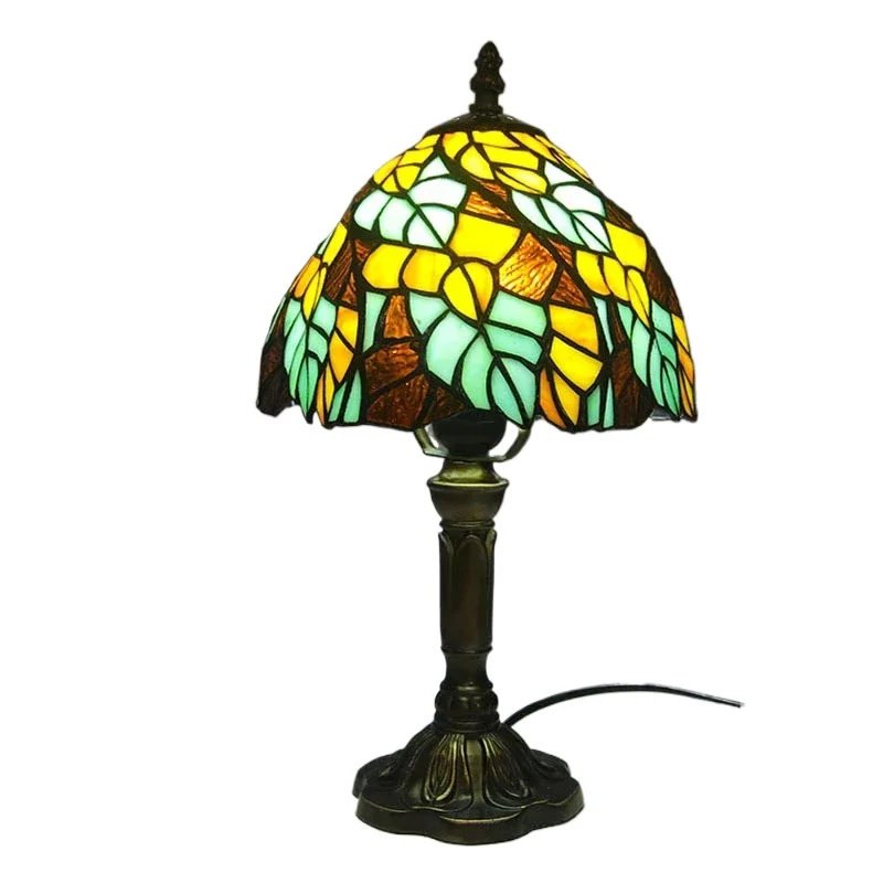 

8 Inch 20cm Stained Glass Shade Tiffany Vintage Desk Lamp Lamparas De Mesa Lampe De Chevet