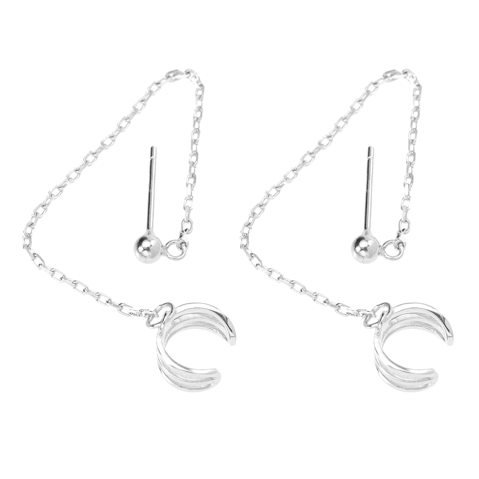 

Round Beads Clip Earrings Cuffs Dangle Woman Chain Sterling Silver Drop Jewelry Classic Color Stylish Long Life Birthday Club