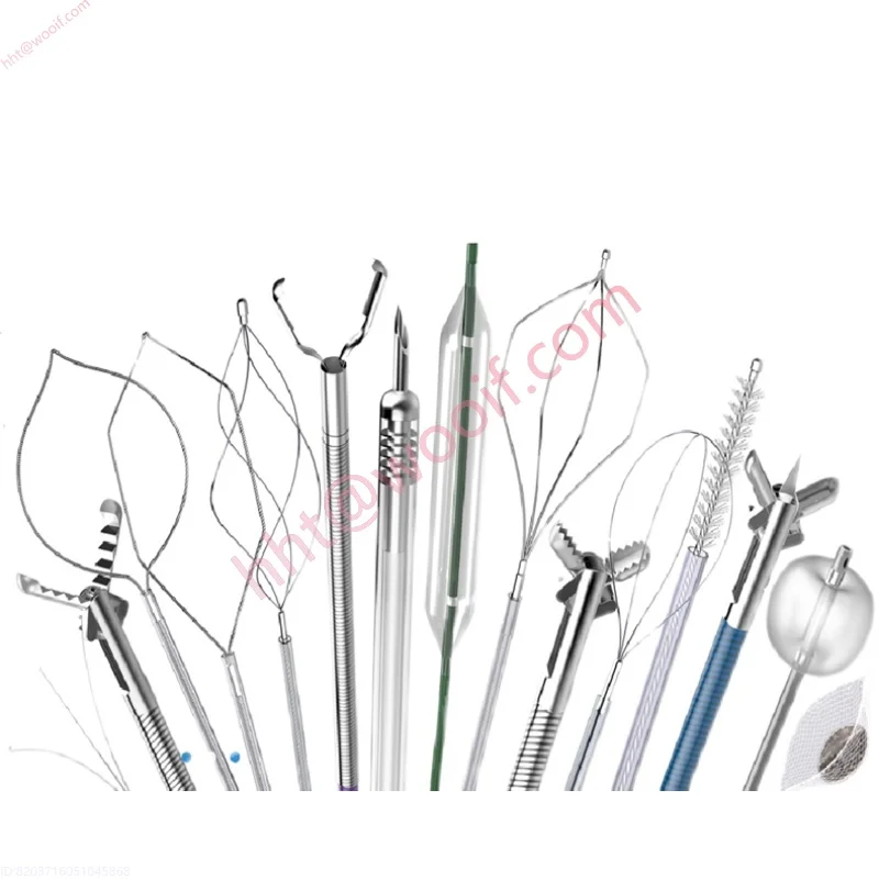 Bronchogastroscopy foreign body forceps, endoscopic forceps, mesh pocket, V-shaped crocodile teeth, three claw shaped removal