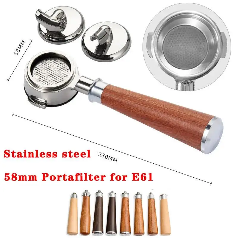 3-In-1 Coffee Portafilter 58mm For E61 2 Ear Bottomless/Single/Double Coffee Replaceable Handle Filter Coffee Tool Accessory