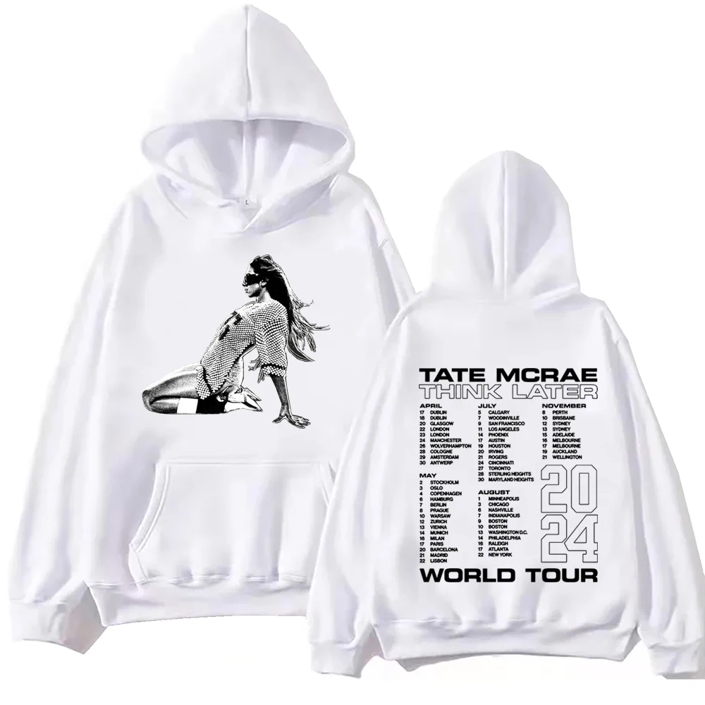 Tate McRae 2024 Tour Hoodie Harajuku Hip Hop Pullover Tops Fans Gift