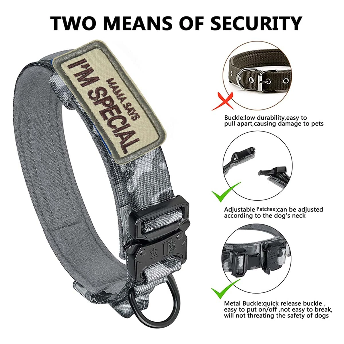 Tactical Dog Collar and Leash Set for Large Dogs Training and Walking