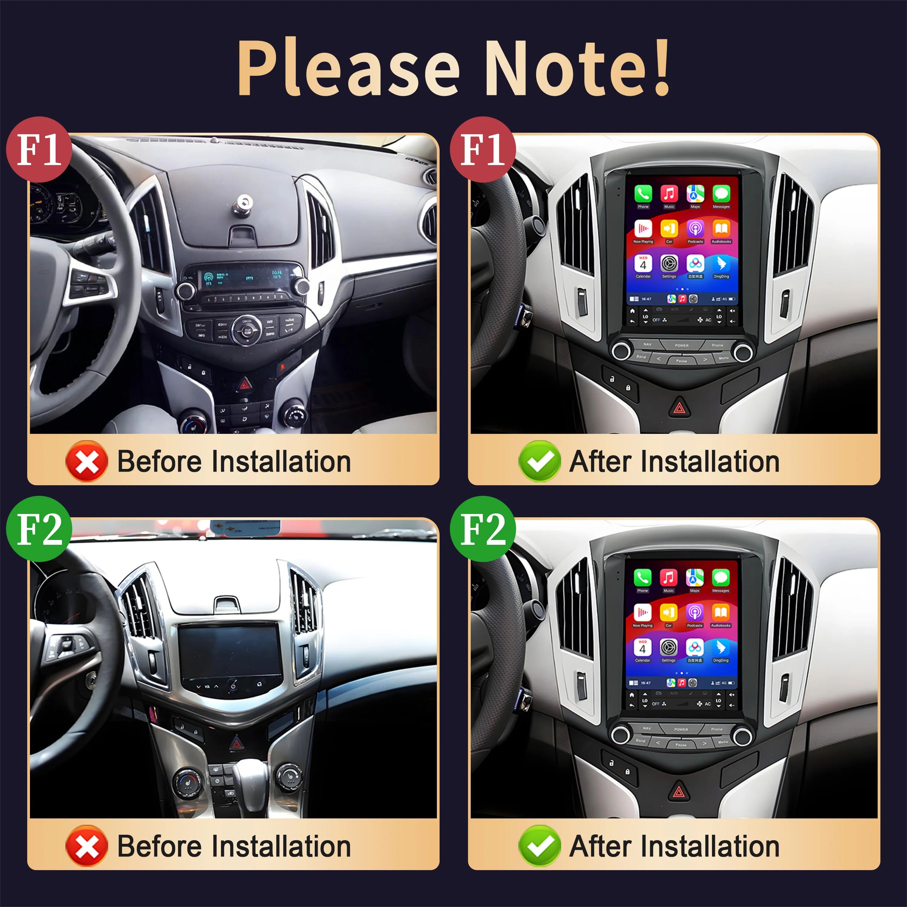 9.7inch Android 14 For Chevrolet Cruze 2013-2016 Car Radio Stereo Multimedia GPS Navigation Multimedia Carplay Head Unit Screen