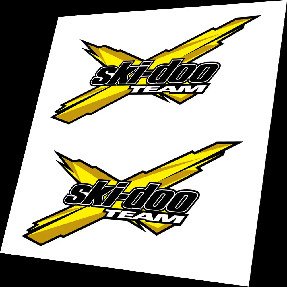 Pair(2) For SKI-DOO Team Emblem Graphic Sticker Decals Waterproof Vinyl Laminated Adhesive BRP REV XP XM XR XS Z summit