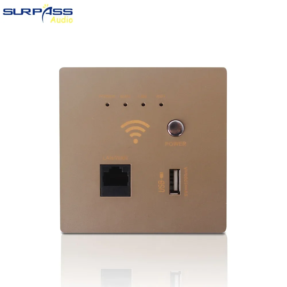 Smart Wireless WiFi Wall Router with USB Socket Rj45 300Mbps Convenient Relay Control 86 Type Wall Panel for Hotel Living Room