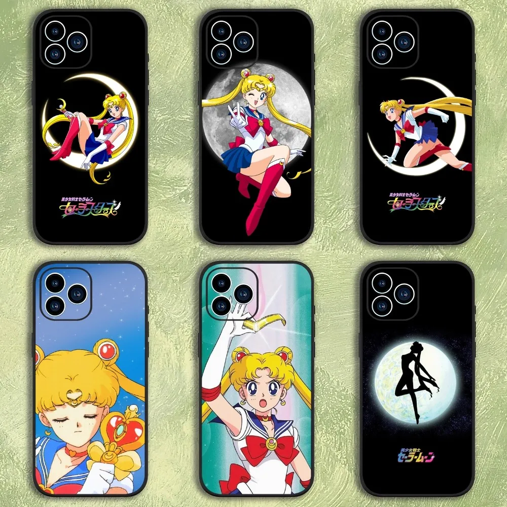 Anime S-Sailor Moons Cute Phone Case For iphone15 14 13 12 11 Pro Max Mini X 7 8 Soft Case