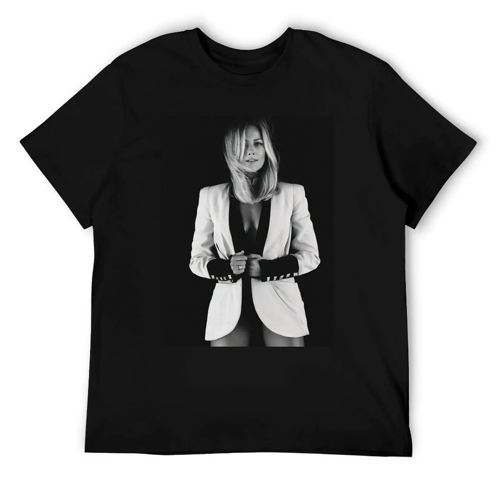 هيلين فيشر - قميص أبيض وابتسامة تي شيرت تي شيرت رجل عادي تي شيرت للرجل سليم تي شيرت مجسم #1